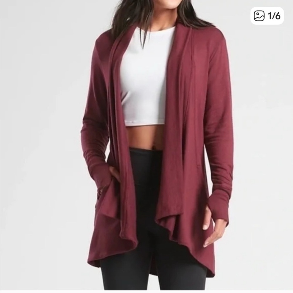 Athleta Burgundy pranayama Cardigan